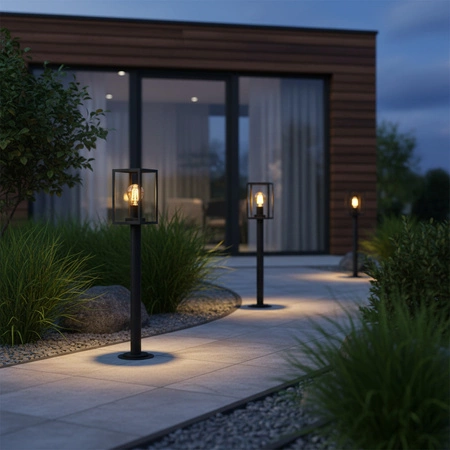 Malmo Stojací zahradní lampa 68cm Stožár pro LED E27 Grafit - GOLDLUX (Polux) 68cm