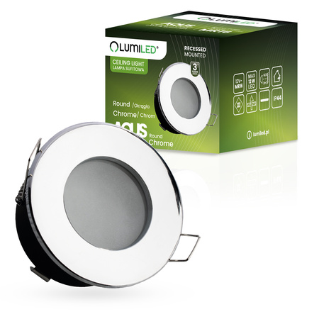 Halogenová Osvětlení Podhledová Koupelnová Hermetická GU10, IP44 Stálá Chrom AQUS LUMILED