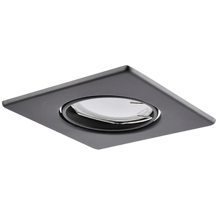 3x GOLDLUX (Polux) čtvercová černá pohyblivá halogenová žárovka + GU10 3.5W LED žárovka