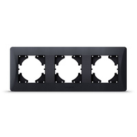 Horizontální rámeček pro zásuvky trojitý povrchová montáž černý BINERA VIDEX