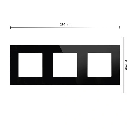 SKLENĚNÝ rámeček pro černou trojzásuvku