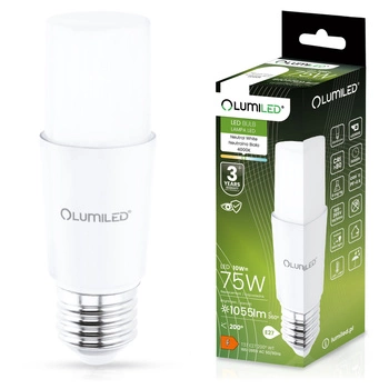 Žárovka LED E27, 10W = 75W 1055lm 4000K Neutrální bílá Stick LUMILED
