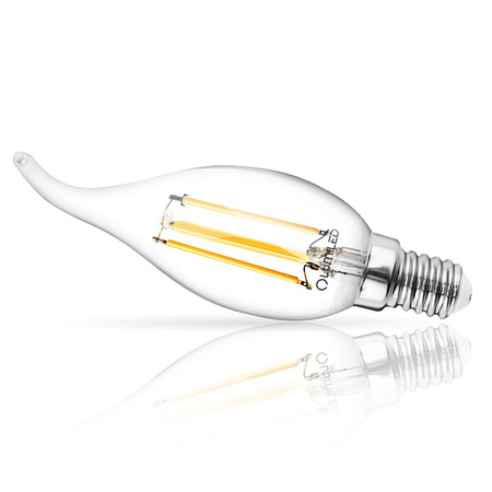 6x Žárovka LED Plamínek BA35, E14 7W = 60W 770lm 4000K Neutralní bílá 360° Filament LUMILED