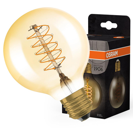 Dekorativní LED žárovka G80 Sphere E27 7W = 48W 600lm 2200K Warm 320° Filament Dimmable Vintage 1906 Osram