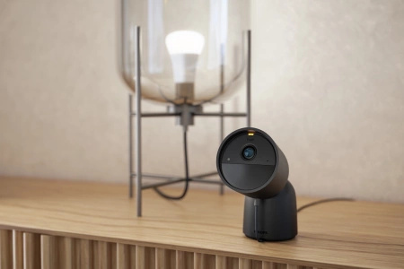Vnitřní kamera Bezpečná drátová černá se stojanem Noční vidění PHILIPS HUE WIFI Zigbee