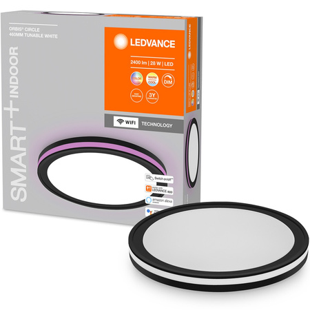 LED stropní svítidlo ORBIS CIRCLE 28W 2400lm RGB CCT 46cm SMART+ WIFI LEDVANCE černá