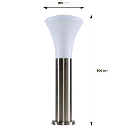 Venkovní LED zahradní svítidlo BELLA E27 Stožár 50cm Chrome Volteno