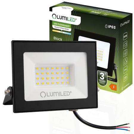 LED reflektor ZUNA2 30W 2700lm 4000K IP65 černý LUMILED 