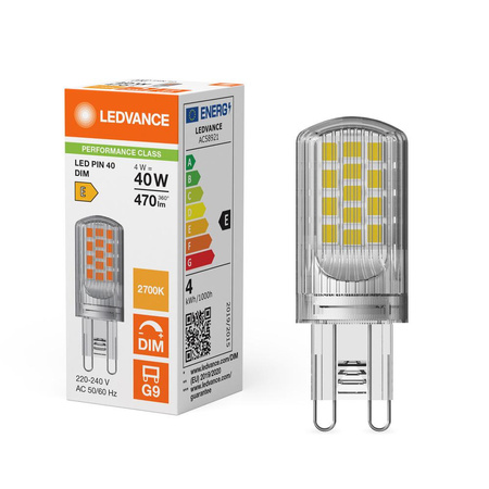 LED žárovka s kapslí G9 4W = 40W 470lm 2700K teplá bílá 300° Dimmable Ledvance