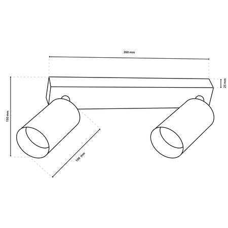 2x GU10 Stropní LED svítidlo, SPOT Reflektor Halogenová Úprava TABULA LUMILED