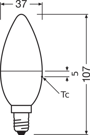 2x LED žárovka B37 Candle E14 4,9W = 40W 470lm 2700K RGBW 200° stmívatelná Pilot Retrofit Filament Osram