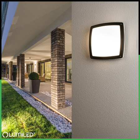 Zahradní nástěnná lampa stropní, 2x E27 čtvercové LARIS LUMILED