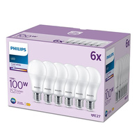 Sada 6x E27 A67 LED žárovka 13W = 100W 1521lm 4000K Neutrál 180° PHILIPS