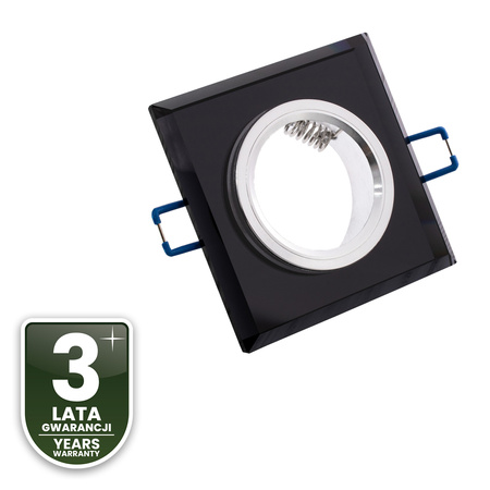 Skleněné Halogenová Podhledové svítidlo GU10, MR16 Stálá Čtvercová Černá ARIEL LUMILED