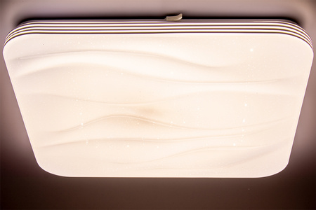 LED stropní koupelnový plafón 72W 3000-6500K White Square Diamond 43cm + dálkové ovládání