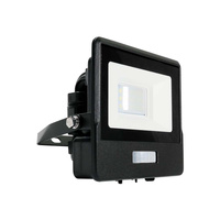 Reflektor LED 10W 735lm 4000K IP65 Černá s tlumičem. pohybovým senzorem a funkcí CUT-OFF Samsung Chip VT-118S-B V-TAC