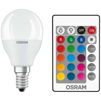 LED žárovka E14 P45 5,5W = 40W 470lm RGBW 200° OSRAM Star + Pilot