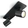 Stropní světlo LED Spot Runner černé 2x4,2W CCT PHILIPS HUE Bluetooth Zigbee + stmívač