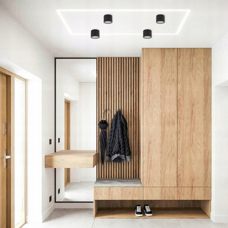 GRANDI LED přisazené halogenové stropní svítidlo GX53 IP54 kruhová trubice černá