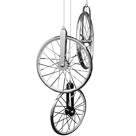 Ikonická závěsná LED STROPNÍ LAMPA 3x BICYKL 33W 3000K chrom GOLDLUX (Polux)