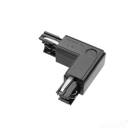 Přípojnicový spínač 3-drátový L pravý externí černý Kobi