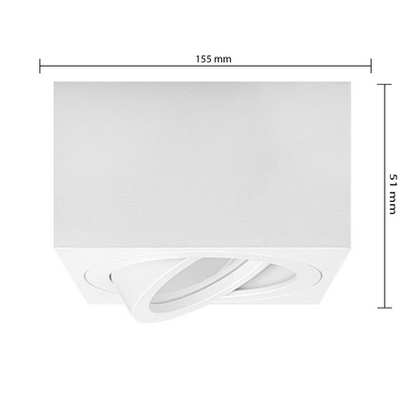 Halogenový reflektorový bodový reflektor GU10 Square Movable White Masterled pro povrchovou montáž