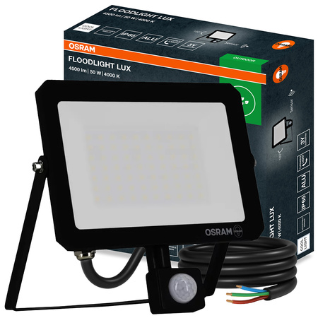 LED reflektor Halogenový venkovní reflektor 50W 4000K 4500lm IP65 se senzorem pohybu a soumraku SENSOR FLOODLIGHT LUX OSRAM