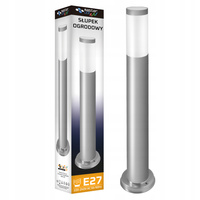 Venkovní zahradní lampa E27 Tyč 65cm Stříbrná