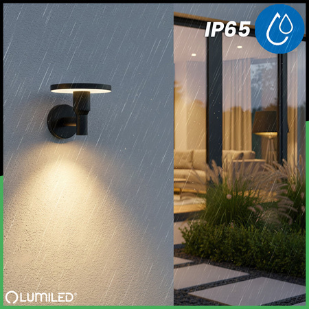 Venkovní zahradní lampa CCT LED nástěnná lampa 12W 3000-6500K IP65 CORTUS LUMILED