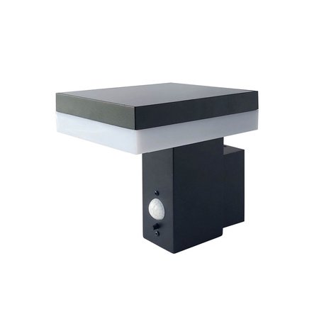 Solární zahradní lampa Venkovní nástěnná lampa 6W 370lm 4000K neutrální bílá IP44 Černá Solaris Kobi