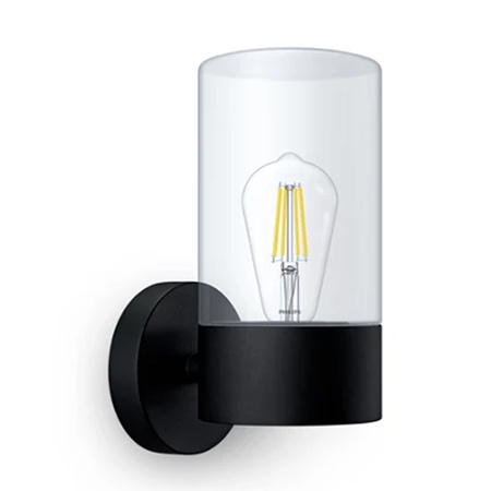 FLAREON E27 IP44 Lucerna černá PHILIPS LED fasádní nástěnné svítidlo