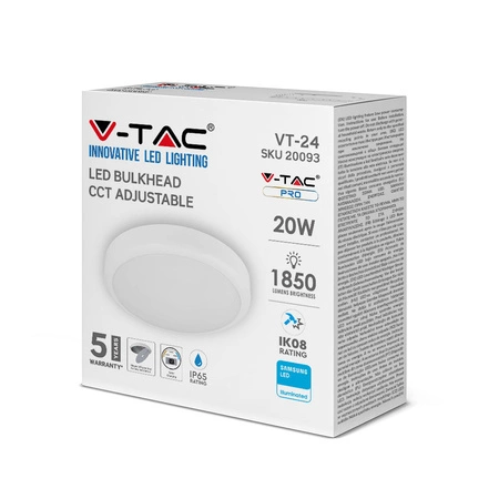 LED stropní svítidlo 20W 1850lm SAMSUNG CHIP VT-24 V-TAC