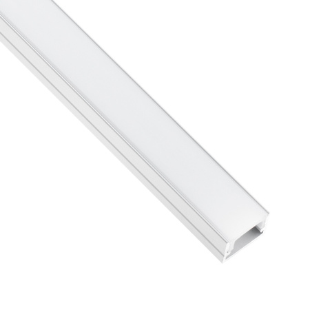 Povrchový Eloxovaný Hliníkový Profil pro LED KM33, Stříbrný 2m + Mléčná Krytka + Záslepky LUMILED