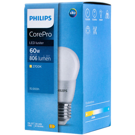 LED žárovka E27 7W = 60W 806lm 2700K Teplá bílá PHILIPS