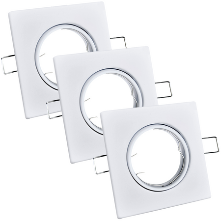 3x OPIN GOLDLUX pohyblivá halogenová žárovka čtvercová kovová bílá MR16 GU10