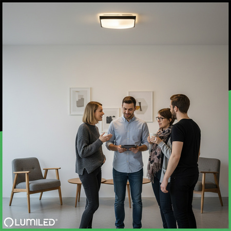 LED stropní plafon 2x E27 DUALIO Square IP44 30cm LUMILED