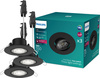 3x LED vestavné svítidlo 5W 550lm 4000lm Neutrální neutrální pohyblivé kulaté černé stmívatelné 3STEP SceneSwitch Cilantro Philips