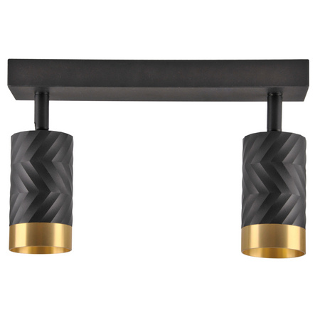 Nástěnné a stropní bodové svítidlo 2x GU10 černé zlato ARRAS Sanico Goldlux