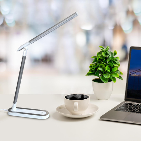 Stolní lampa LED 7W 400lm 4000lm neutrální 120° bílá stříbrná stmívatelná Madera Sanico Goldlux