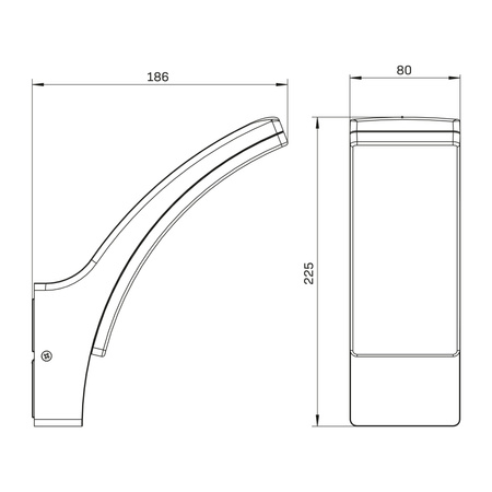 Nástěnná venkovní fasádní LED lampa 12W 1600lm 4000K Neutrální 180° Černá IP44 Amy Sanico Goldlux