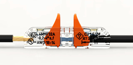 60x instalační konektor Rychlokonektor WAGO 221-2411 pro KABEL 2x0.2-4mm