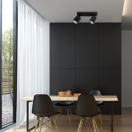 Stropní reflektorové nástěnné svítidlo 2xGU10 QUANTUS Black