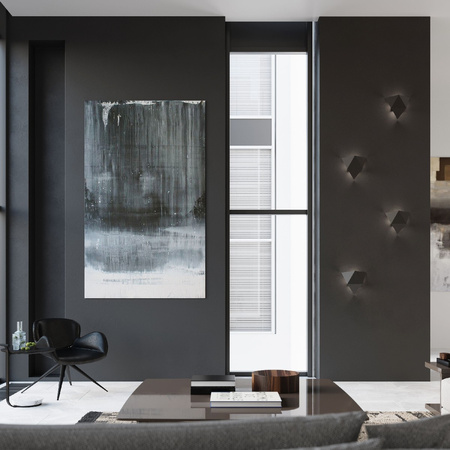 LED SOLIDO 2xG9 Nástěnné svítidlo Trojúhelníková černá SOLLUX