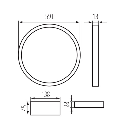 Plafond LED stropní svítidlo 40W 3500lm 4000K neutrální IP20 kulaté zapuštěné bílé AVAR KANLUX