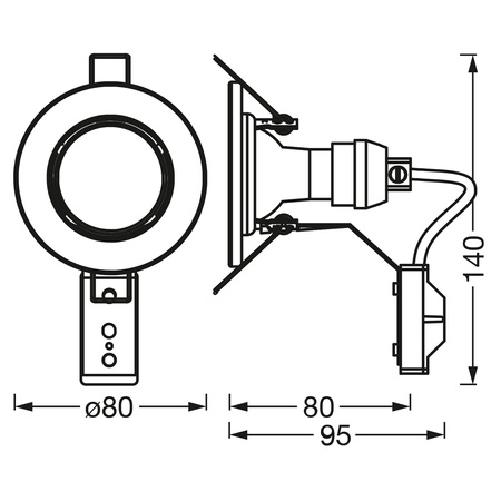 LED panel zapuštěný pod omítku 2,6W 230lm 3000K teplý nikl Spot Recess Essential Ledvance