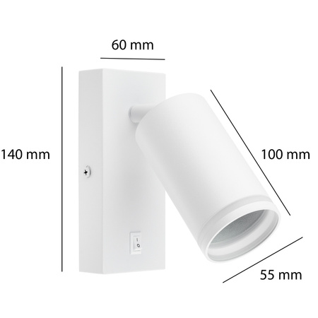 Nástěnné svítidlo GU10 RING s bílým vypínačem