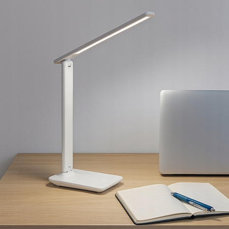 Stolní nastavitelné LED 5W 400lm 3000-4000-6500K CCT dobíjecí školní noční světlo stmívatelné vypínač bílý Kivo Masterled