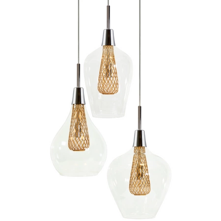 ZÁVĚSNÉ. STROPNÍ SVÍTIDLO Dyson 3xG9 transparentní GLAMOUR