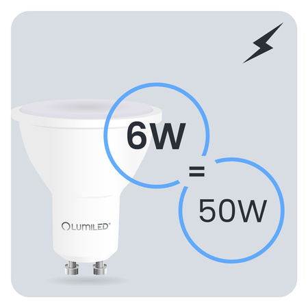 LED GU10 reflektor PAR16 6W = 50W 580LM 4000K neutrální bílá 120° se senzorem pohybu LUMILED