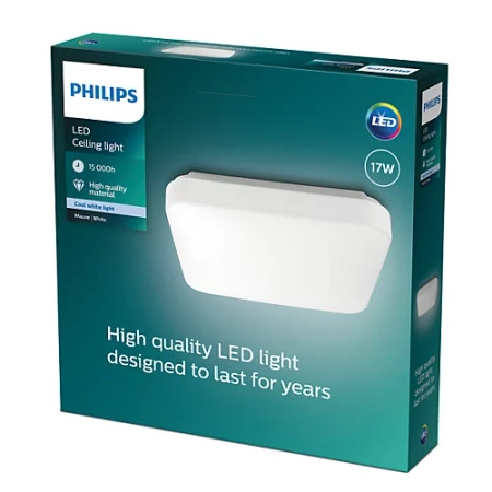 LED stropní svítidlo. přisazené. zapuštěné. 4000K. bílé PHILIPS MAUVE 40K LED CEILING SQ 17W